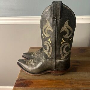 Justin woman's Western Cowboy Boots‎ bent rail Leather Pointed Toe Pull On ranch